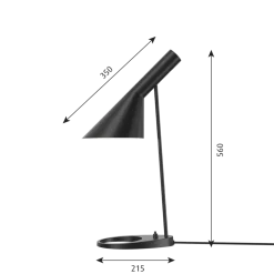 AJ bordlampe, sort