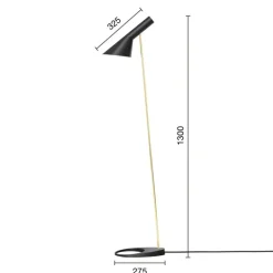 AJ gulvlampe, sort/messing