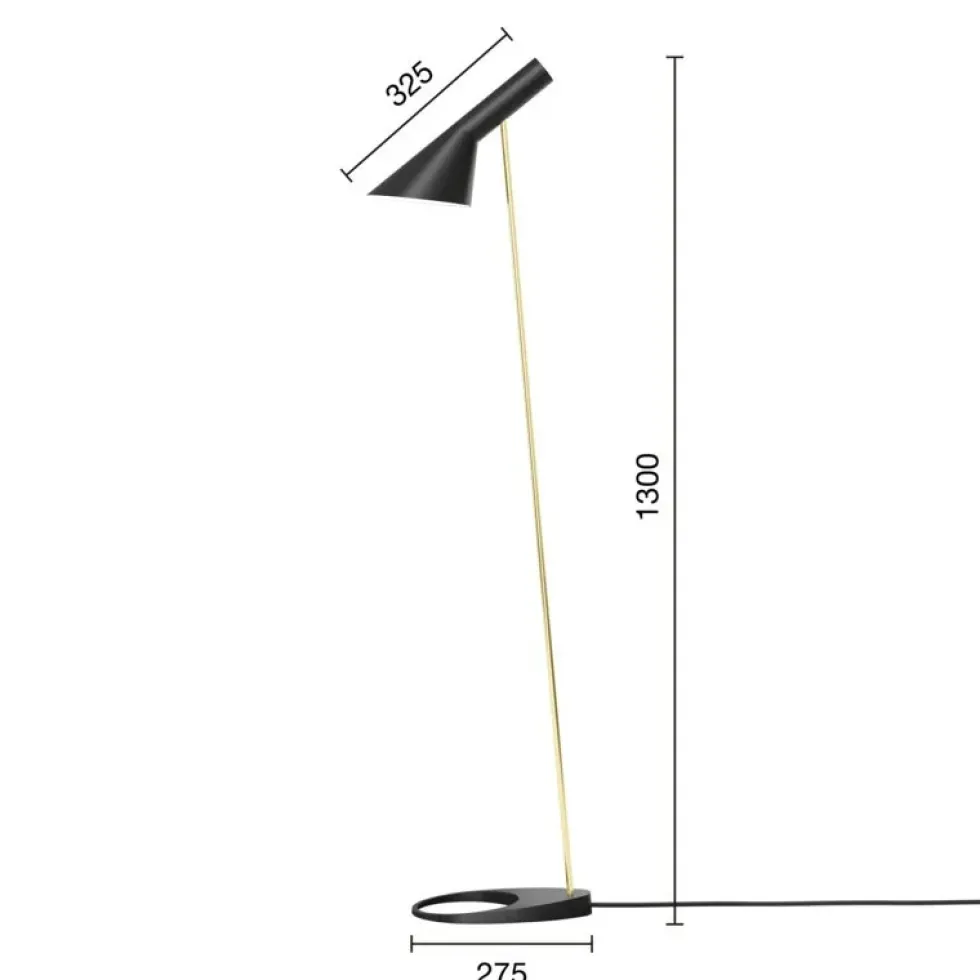 AJ gulvlampe, sort/messing