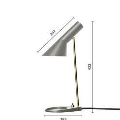 AJ Mini bordlampe, grå/messing