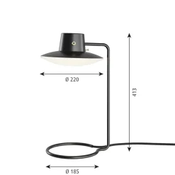 AJ Oxford 41 Bordlampe, metal sort/opal glas