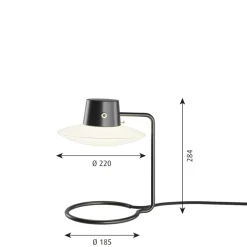 AJ Oxford 28 Bordlampe, opal