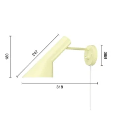 AJ væglampe, soft lemon