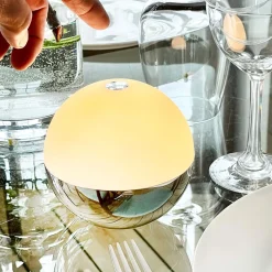 Alba Light Ball batterilampe / bordlampe, krom (2 stk.)
