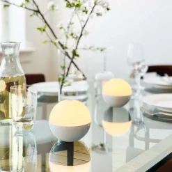 Alba Light Ball batterilampe / bordlampe, shiny hvid (2 stk.)