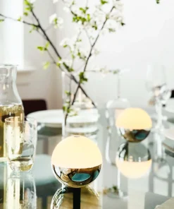 Alba Light Ball batterilampe / bordlampe, krom (1 stk.)