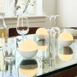 Alba Light Ball batterilampe / bordlampe, shiny hvid (1 stk.)