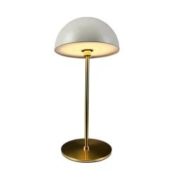 Along LED bord- / batterilampe, beige/messing (2 stk.)