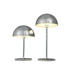Along LED bord- / batterilampe, krom (2 stk.)