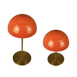 Along LED bord- / batterilampe, orange/messing (2 stk.)