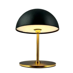 Along LED bord- / batterilampe, sort/messing (2 stk.)