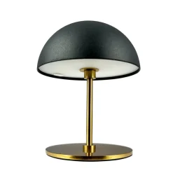 Along LED bord- / batterilampe, sort/messing (2 stk.)