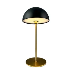 Along LED bord- / batterilampe, sort/messing (2 stk.)