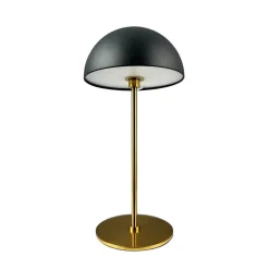 Along LED bord- / batterilampe, sort/messing (2 stk.)