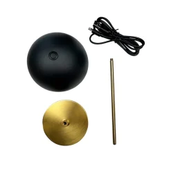 Along LED bord- / batterilampe, sort/messing