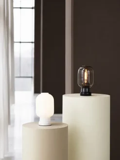 Amp bordlampe, Smoke/Sort marmor