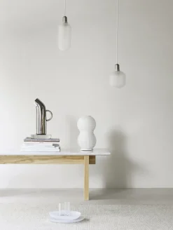 Amp pendel - Lille, Mat hvid/Sølv
