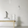 Amp pendel - Stor, Mat hvid/Sølv