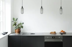 Amp pendel - Stor, Smoke/Sort marmor