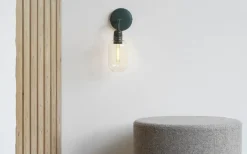 Amp væglampe - Guld/Grøn marmor