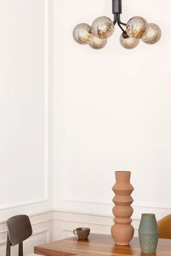 Apiales 6 loftlampe, børstet messing/opal