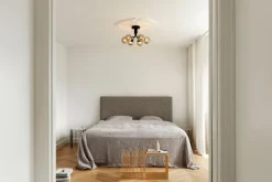 Apiales 6 loftlampe, børstet messing/optic guld glas