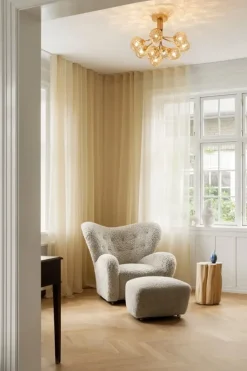 Apiales 9 loftlampe, børstet messing/optic guld glas