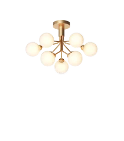 Apiales 9 loftlampe, børstet messing/opal