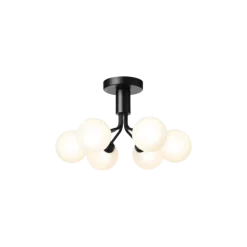 Apiales 6 loftlampe, satin sort/opal