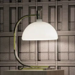 AS1C bordlampe, krom/hvid