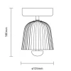Asteea loftlampe, satin messing/riflet klar
