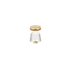 Asteea loftlampe, satin messing/riflet klar