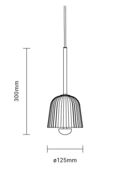 Asteea 1 pendel, satin messing/riflet klar