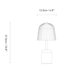 Asteea Portable bordlampe / batterilampe, satin messing/riflet klar