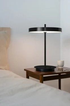 Asteria bordlampe m/USB, sort