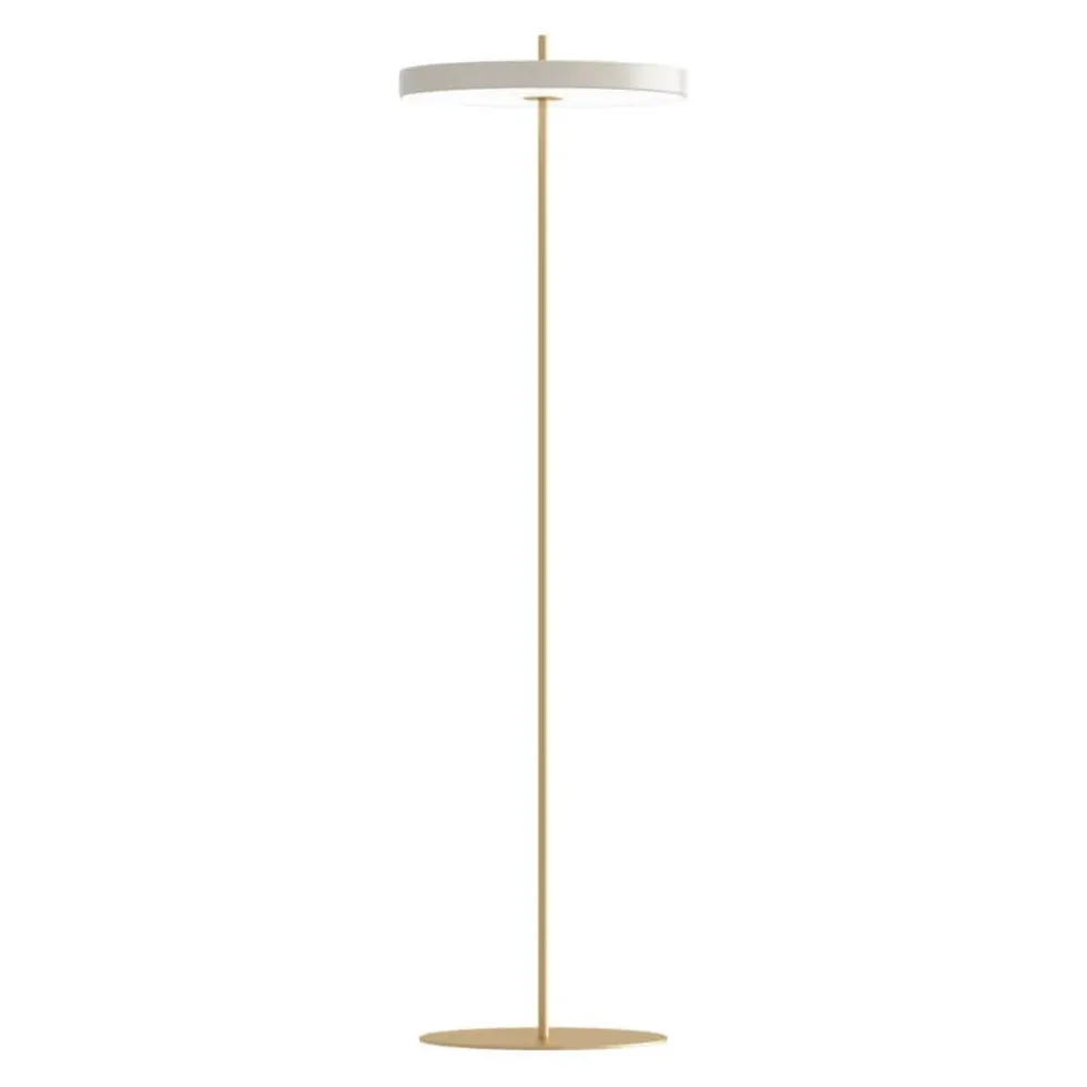 Asteria gulvlampe, pearl hvid/messing