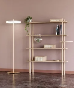 Asteria gulvlampe, pearl hvid/messing