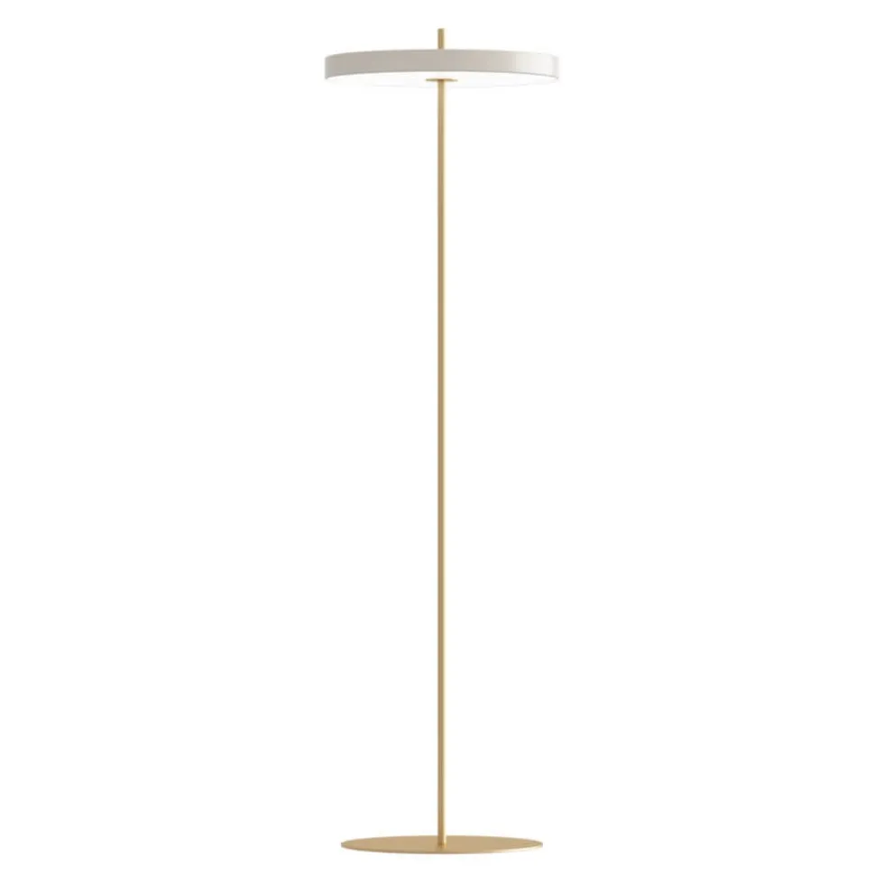 Asteria gulvlampe, pearl hvid/messing
