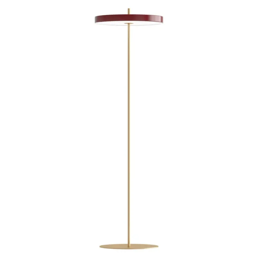 Asteria gulvlampe, ruby rød/messing