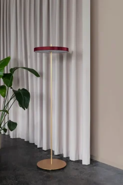Asteria gulvlampe, ruby rød/messing
