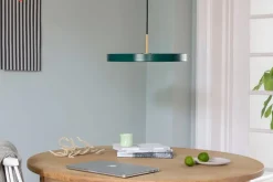 Asteria medium pendel, forest grøn/messing