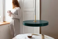 Asteria medium pendel, forest grøn/messing