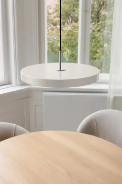 Asteria medium pendel, pearl hvid/stål