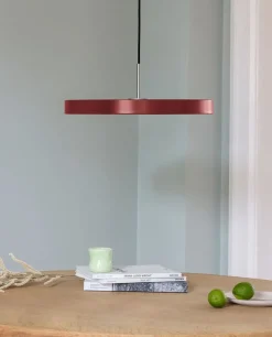 Asteria medium pendel, ruby rød/stål