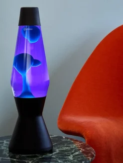Astro lavalampe, sort/violet med turkis lava