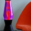 Astro lavalampe, sort/violet med rød lava