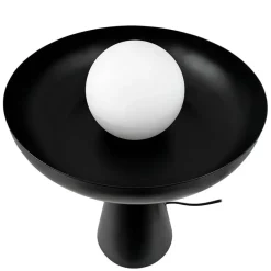 Ava bordlampe med glaskuppel, sort