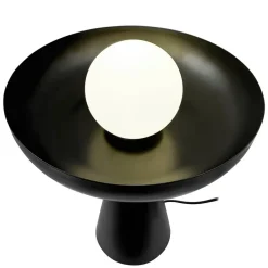 Ava bordlampe med glaskuppel, sort