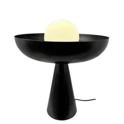 Ava bordlampe med glaskuppel, sort