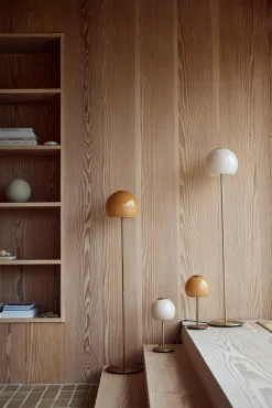 Ball Glass gulvlampe, amber